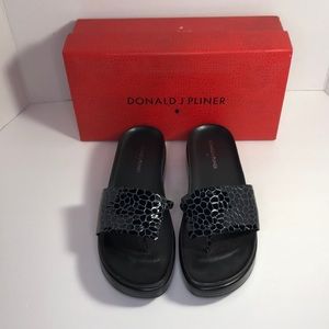 Black patent sandals